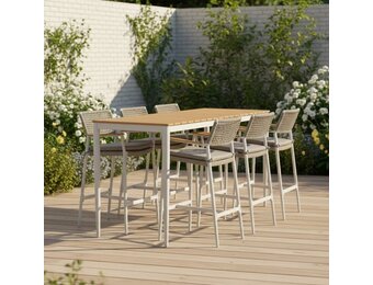 Sandro barset 7-delig | aluminium + teakhout | 210cm