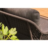 Portofino stoel-bank loungeset 5 personen | aluminium + teakhout | zwart | 4-delig