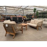 Braga loungestoel tuin | touw + hardhout | zand