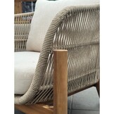 Braga loungestoel tuin | touw + hardhout | zand