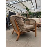 Braga loungestoel tuin | touw + hardhout | zand