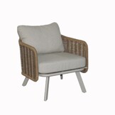 Bologna stoel-bank loungeset 5 personen | wicker + aluminium | beige | 5-delig