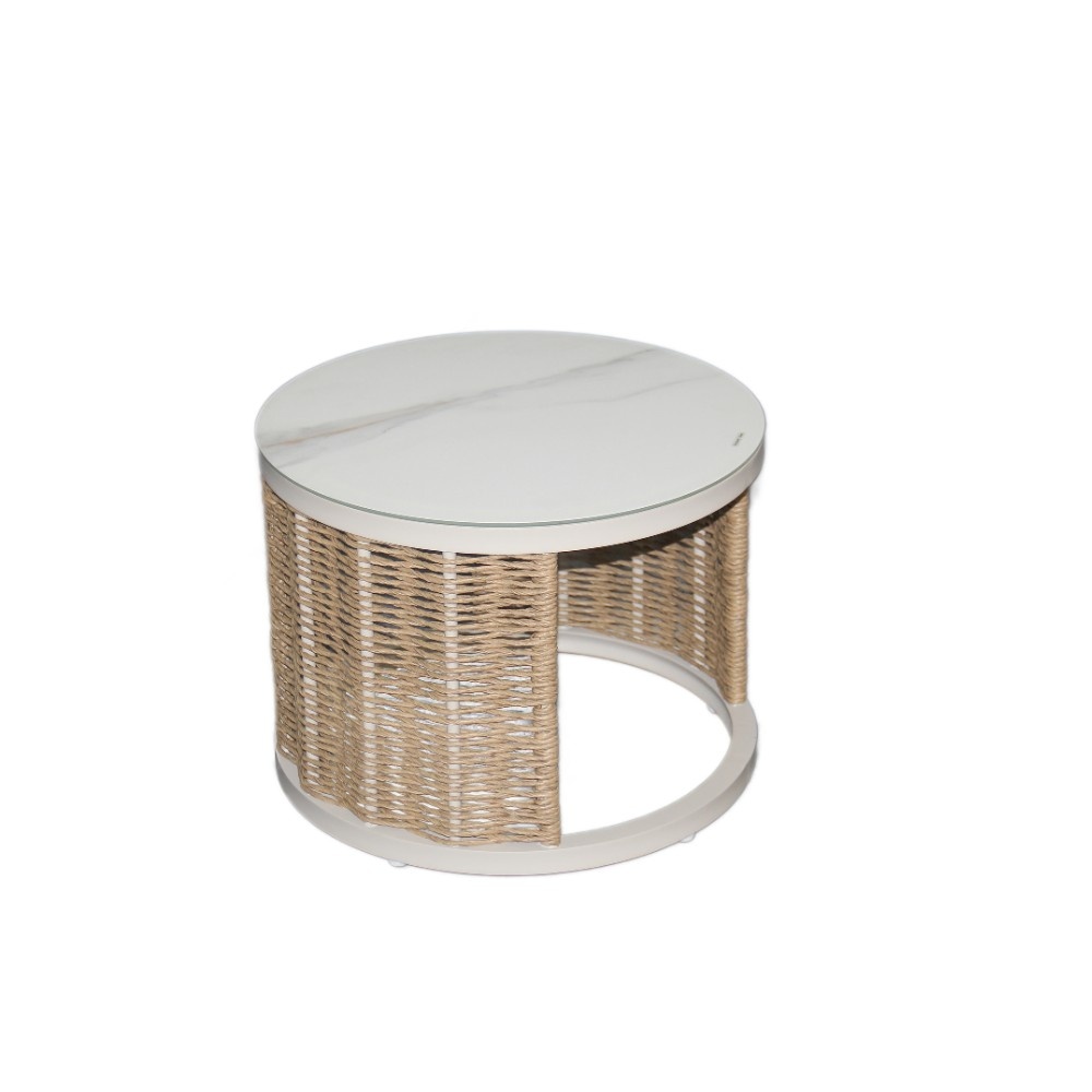 Bologna stoel-bank loungeset 5 personen | wicker + aluminium | beige | 5-delig