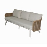 Bologna stoel-bank loungeset 5 personen | wicker + aluminium | beige | 5-delig