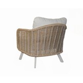 Bologna stoel-bank loungeset 5 personen | wicker + aluminium | beige | 5-delig