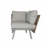 Bologna hoek loungeset 6 personen | wicker + aluminium | beige | 5-delig - 272x214cm