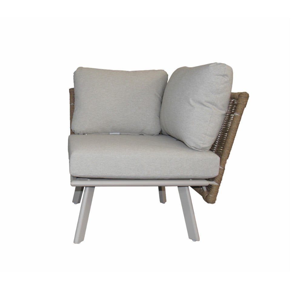 Bologna hoek loungeset 6 personen | wicker + aluminium | beige | 5-delig - 272x214cm