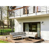 Bologna hoek loungeset 6 personen | wicker + aluminium | beige | 5-delig - 272x214cm