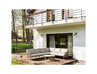 Bologna hoek loungeset 6 personen | wicker + aluminium | beige | 5-delig - 272x214cm
