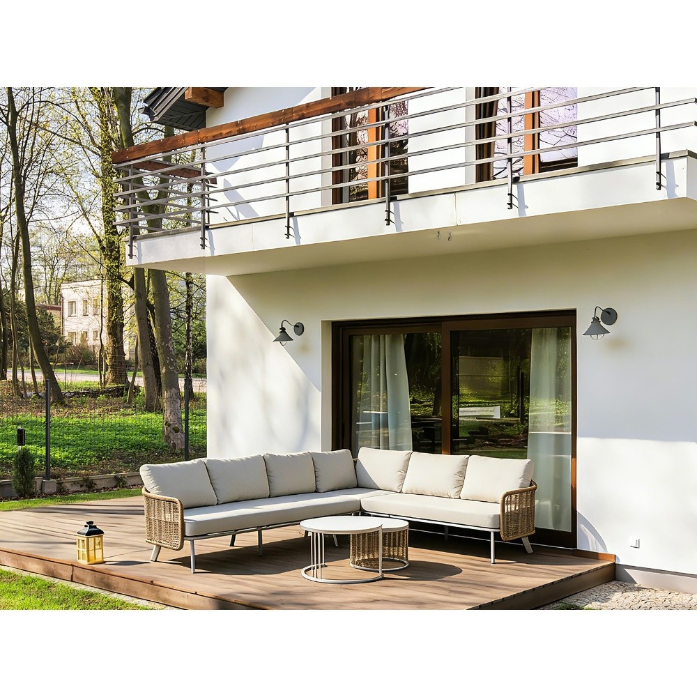 Bologna hoek loungeset 6 personen | wicker + aluminium | beige | 5-delig - 272x214cm