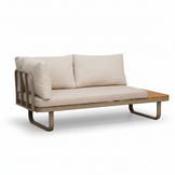 Montreal chaise longue balkon loungeset 4 personen | aluminium + polywood | beige | 3-delig