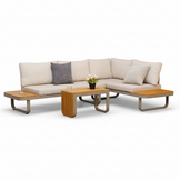 Montreal chaise longue balkon loungeset 4 personen | aluminium + polywood | beige | 3-delig