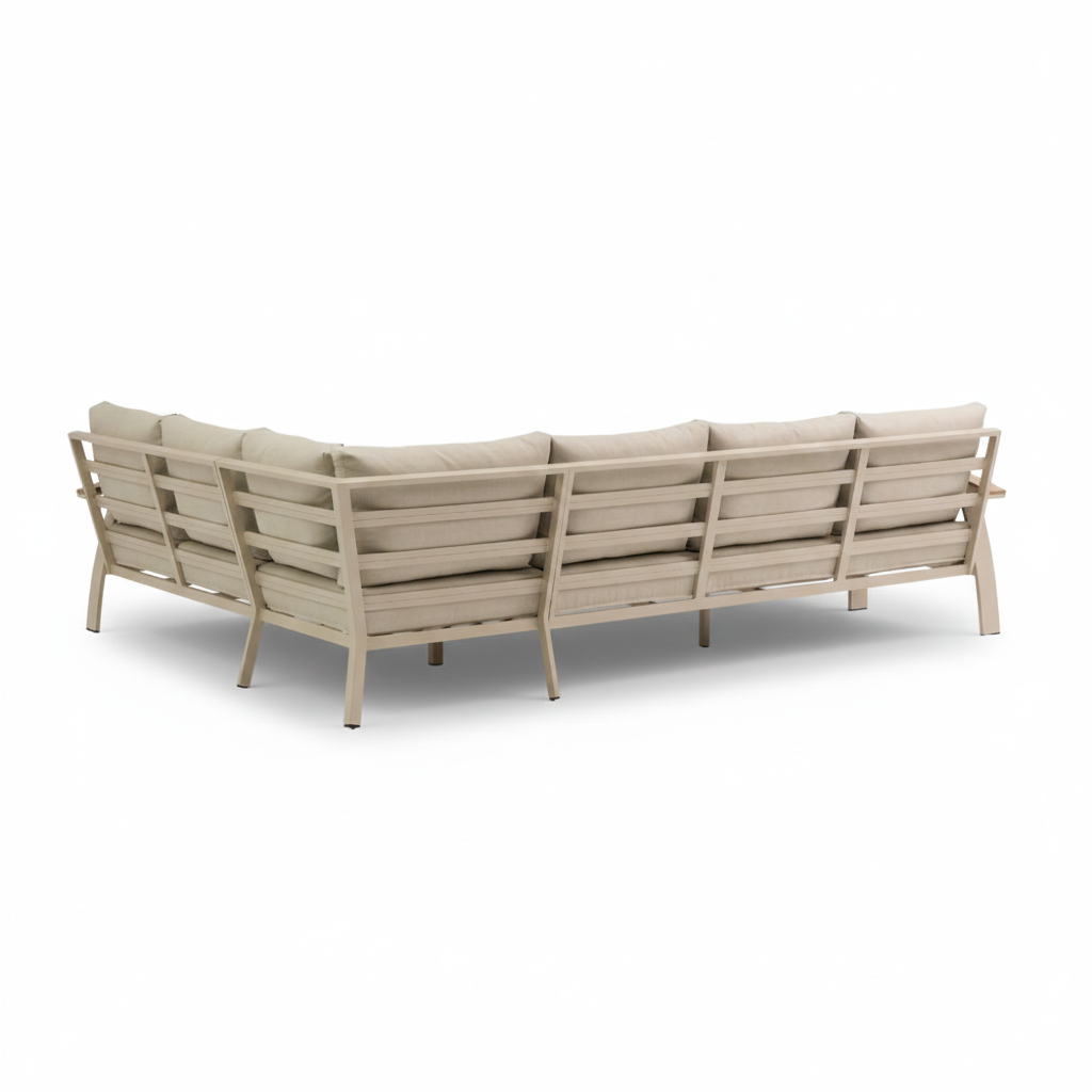 Bordeaux dining loungeset 6 personen | aluminium + polywood | beige | 4-delig - 290x225cm