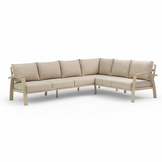 Bordeaux dining loungeset 6 personen | aluminium + polywood | beige | 4-delig - 290x225cm