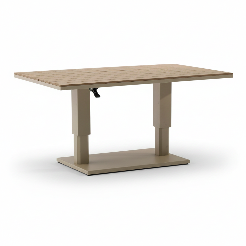 Bordeaux dining loungeset incl. bank 8 personen | aluminium + polywood | beige | 5-delig - 290x225cm