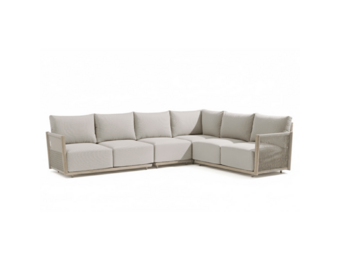 Beau hoek loungeset 6 personen | aluminium + touw | grijs | 4-delig - 304x234cm