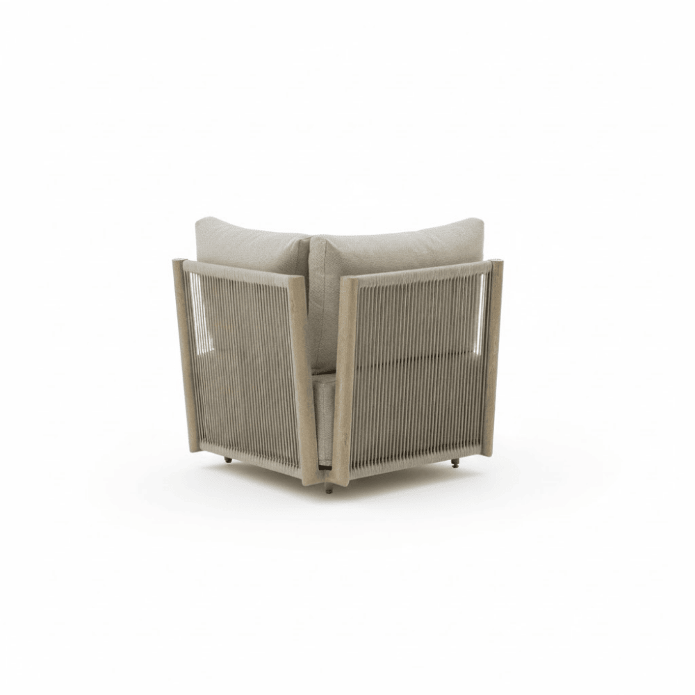 Beau hoek loungeset 6 personen | aluminium + touw | grijs | 4-delig - 304x234cm