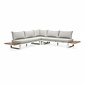 LUX outdoor living Canyon hoek loungeset 5 personen | aluminium + hardhout | wit/Light Teaklook  | 4-delig - 288x288cm