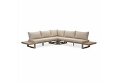 Canyon hoek loungeset 5 personen | aluminium + hardhout | beige | 4-delig - 288x288cm