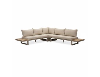 Canyon hoek loungeset 5 personen | aluminium + hardhout | beige | 4-delig - 288x288cm