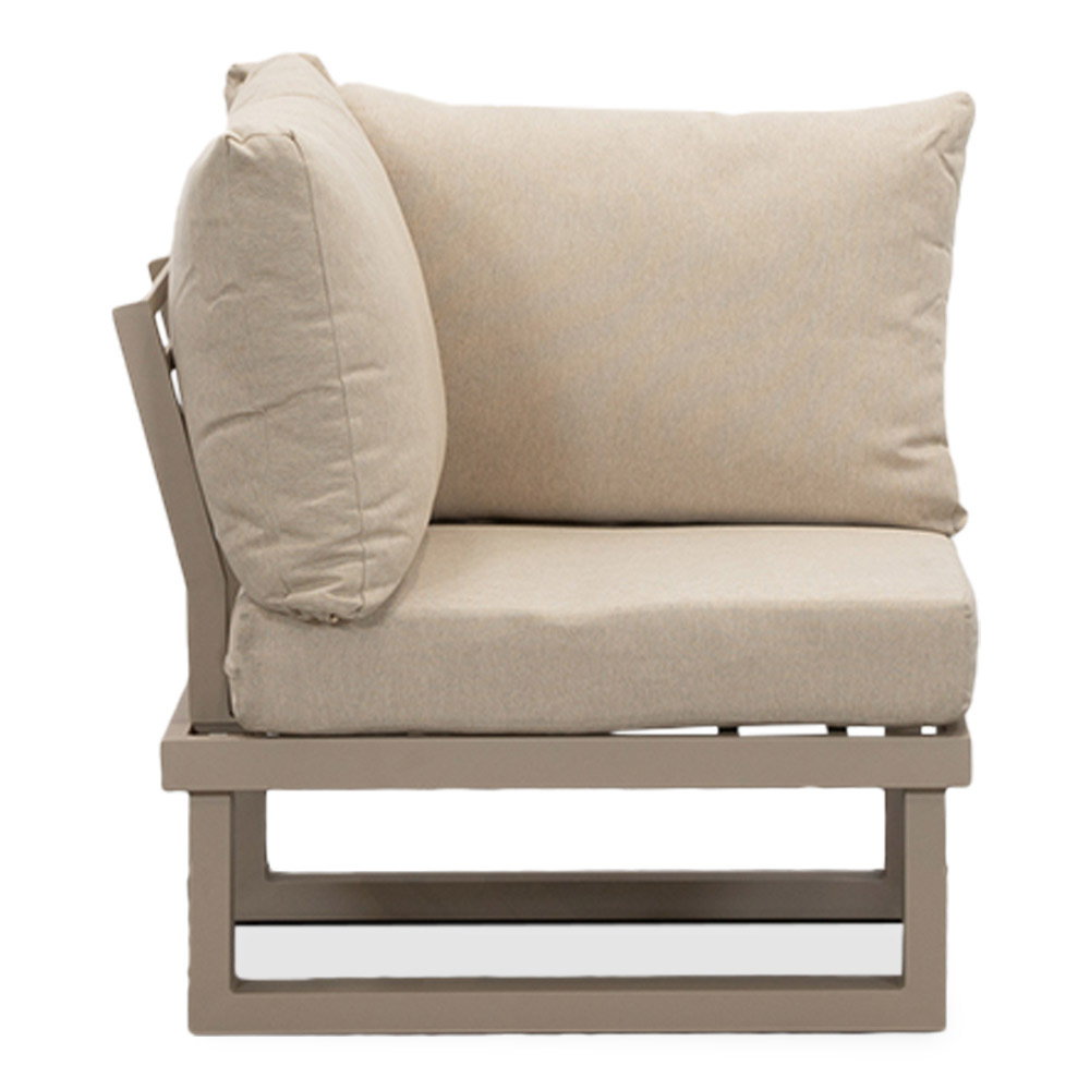 Canyon hoek loungeset 5 personen incl. tafel | aluminium + hardhout | beige | 5-delig - 288x288cm