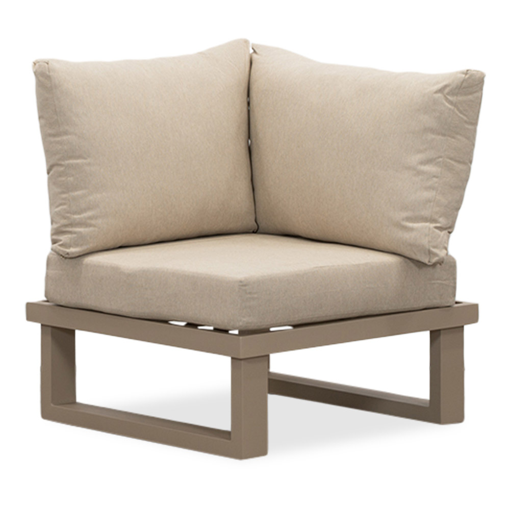 Canyon hoek loungeset 5 personen incl. tafel | aluminium + hardhout | beige | 5-delig - 288x288cm