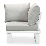 Canyon hoek loungeset 5 personen incl. tafel | aluminium + hardhout | wit/Light Teaklook  | 5-delig