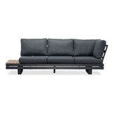 Vegas hoek loungeset-links 6 personen incl. tafel | aluminium + polywood | antraciet | 5-delig