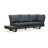 Vegas hoek loungeset-links 6 personen incl. tafel | aluminium + polywood | antraciet | 5-delig
