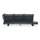 Vegas hoek loungeset-links 6 personen incl. tafel | aluminium + polywood | antraciet | 5-delig