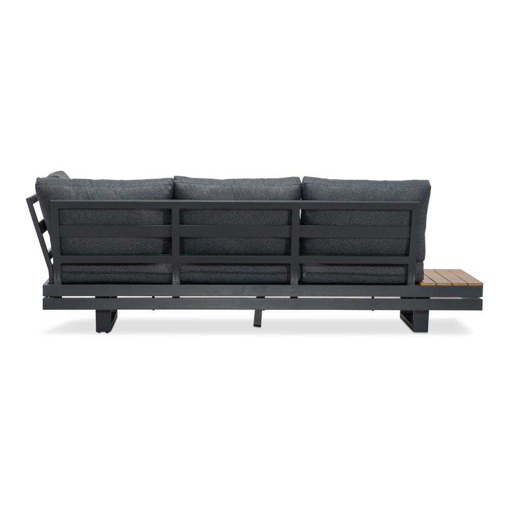 Vegas hoek loungeset-links 6 personen incl. tafel | aluminium + polywood | antraciet | 5-delig