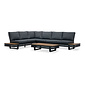 LUX outdoor living Vegas hoek loungeset-links 6 personen incl. tafel | aluminium + polywood | antraciet | 5-delig
