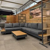 Vegas hoek loungeset-rechts 6 personen incl. tafel | aluminium + polywood | antraciet | 5-delig