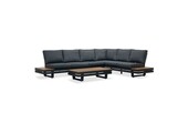 Vegas hoek loungeset-rechts 6 personen incl. tafel | aluminium + polywood | antraciet | 5-delig