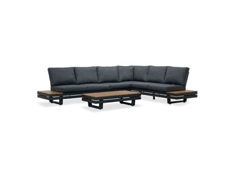Vegas hoek loungeset-rechts 6 personen incl. tafel | aluminium + polywood | antraciet | 5-delig