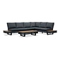 LUX outdoor living Vegas hoek loungeset-rechts 6 personen incl. tafel | aluminium + polywood | antraciet | 5-delig