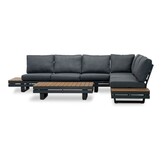 Vegas hoek loungeset-rechts 6 personen incl. tafel | aluminium + polywood | antraciet | 5-delig