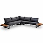 LUX outdoor living Canyon hoek loungeset 6 personen | aluminium + hardhout | Antraciet/Light Teaklook | 4-delig - 288x288cm
