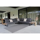 Canyon hoek loungeset 6 personen | aluminium + hardhout | Antraciet/Light Teaklook | 4-delig - 288x288cm