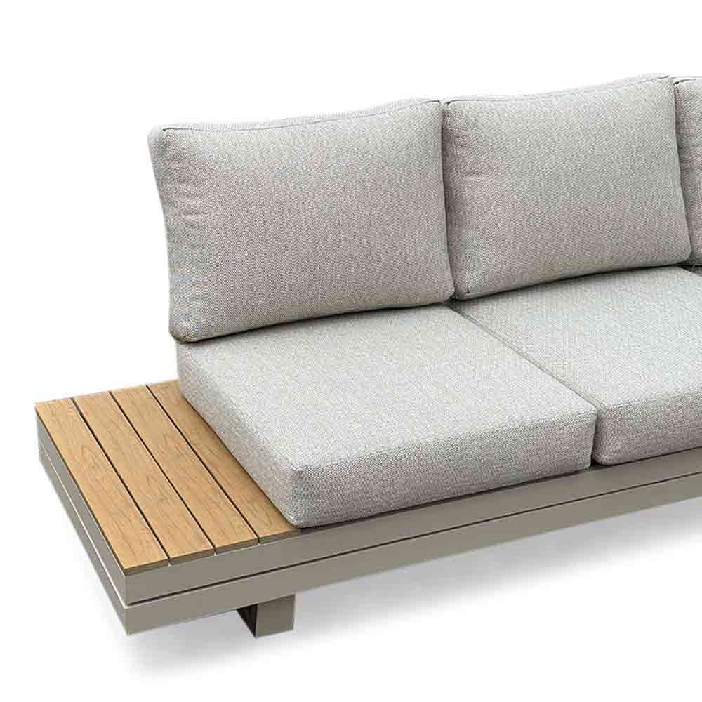 Vegas hoek loungeset-links 6 personen incl. tafel | aluminium + polywood | beige | 5-delig
