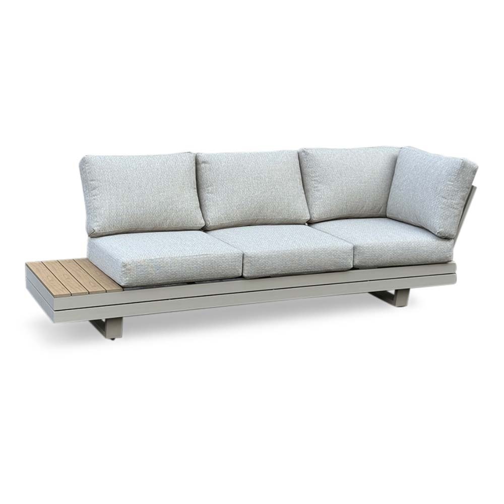 Vegas hoek loungeset-links 6 personen incl. tafel | aluminium + polywood | beige | 5-delig