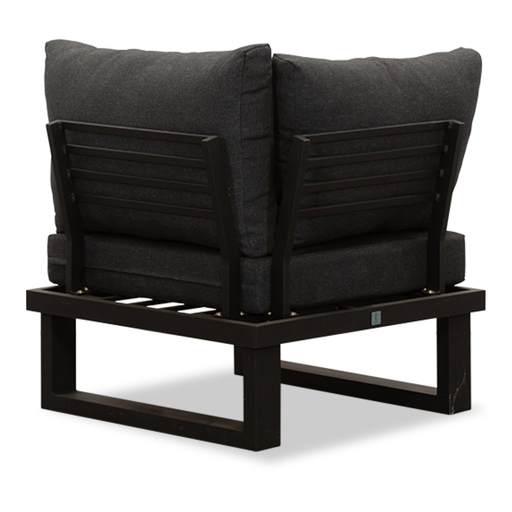 Canyon hoek loungeset incl. tafel | aluminium + hardhout | Antraciet/Light Teaklook | 4-delig