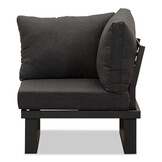 Canyon hoek loungeset incl. tafel | aluminium + hardhout | Antraciet/Light Teaklook | 4-delig