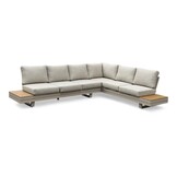 Vegas hoek loungeset-rechts 6 personen incl. tafel | aluminium + polywood | beige | 5-delig