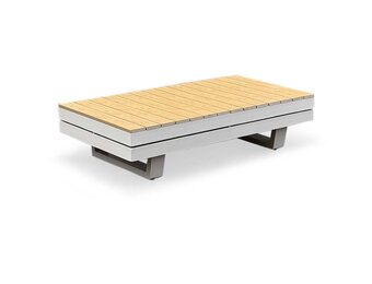 Vegas loungetafel | aluminum + polywood | beige | 117x60cm