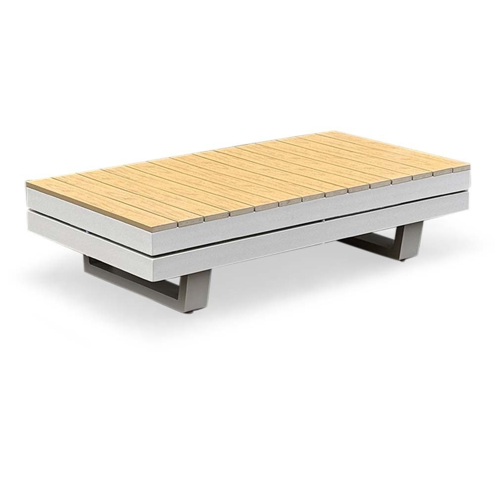 Vegas loungetafel | aluminum + polywood | beige | 117x60cm afbeelding