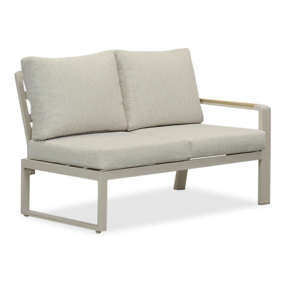 Lola hoek loungeset L-vorm 6 personen incl. tafel | aluminium + polywood | beige | 5-delig