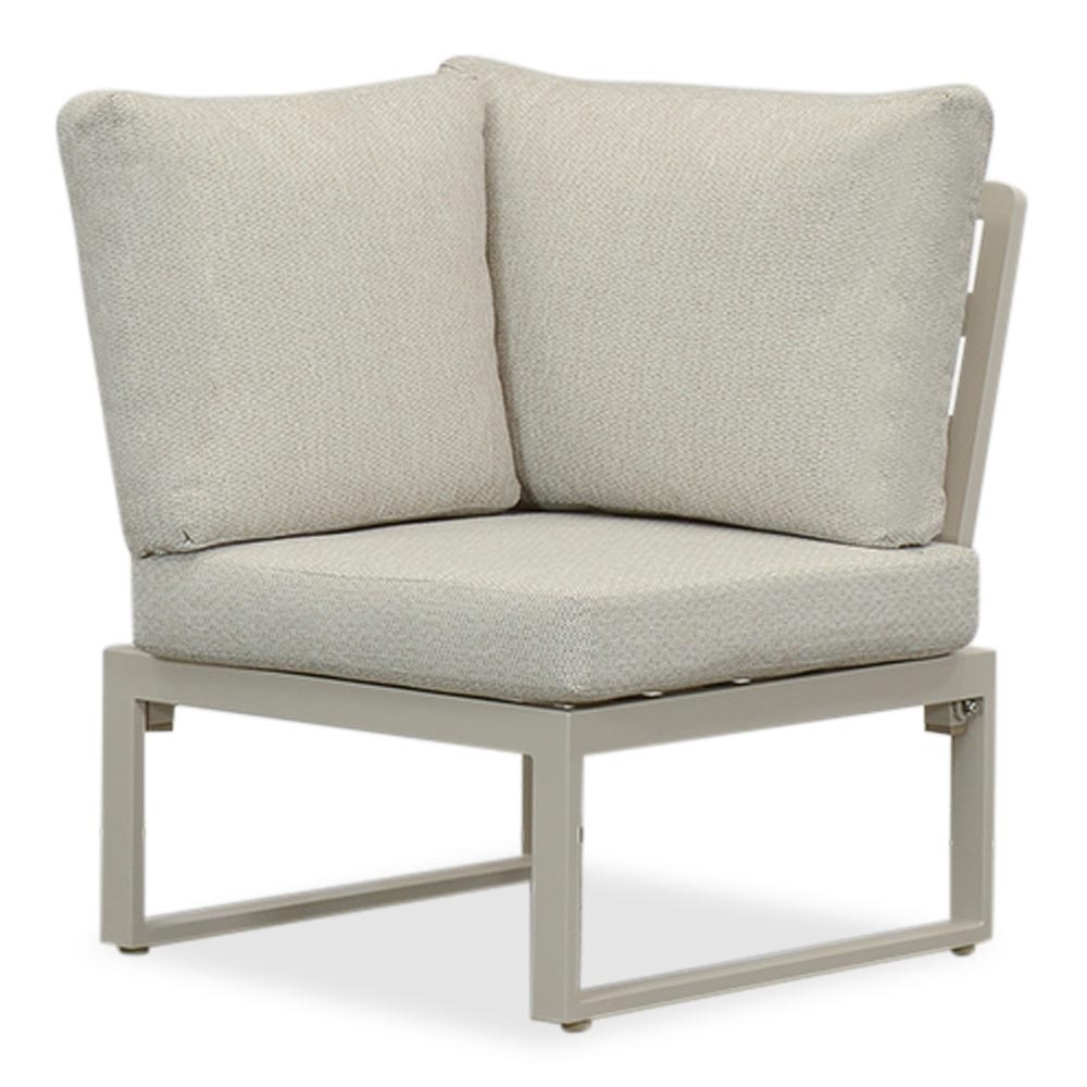 Lola hoek loungeset L-vorm 6 personen incl. tafel | aluminium + polywood | beige | 5-delig