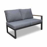 Lola hoek loungeset L-vorm 6 personen incl. tafel | aluminium + polywood | antraciet | 6-delig