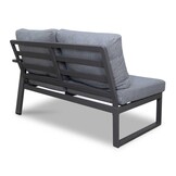 Lola hoek loungeset L-vorm 6 personen incl. tafel | aluminium + polywood | antraciet | 6-delig